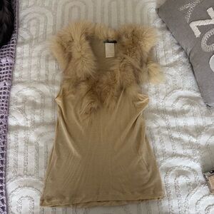 Plein Sud Fur Tank Top